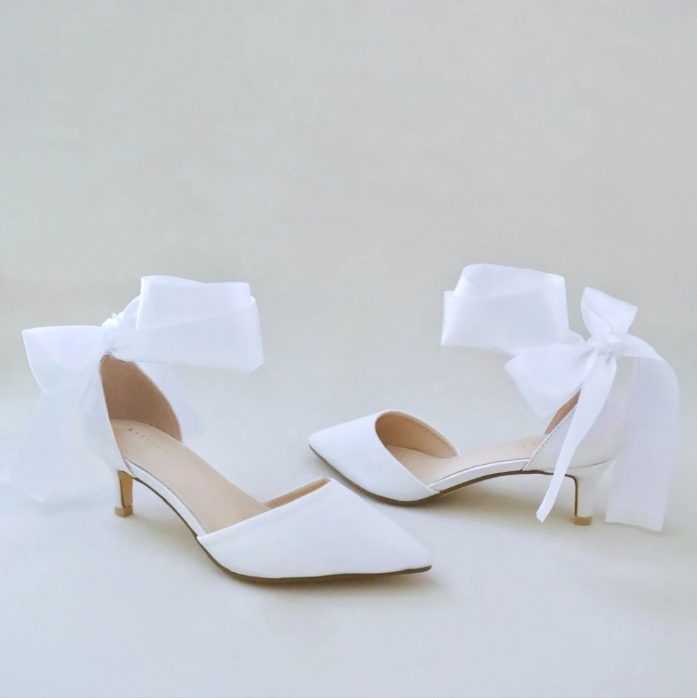 Low satin heels